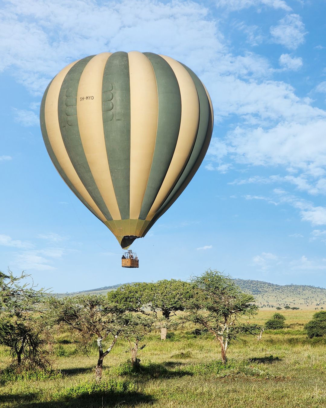 Champagne bush breakfast at the balloon landing site in Serengeti