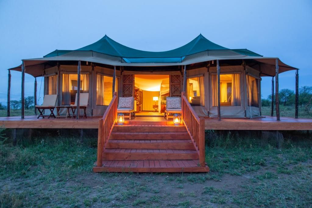 Tented safari camp in the western Serengeti