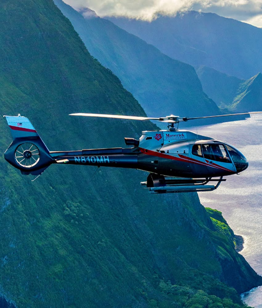 Helicopter flying over Mount Kilimanjaro summit