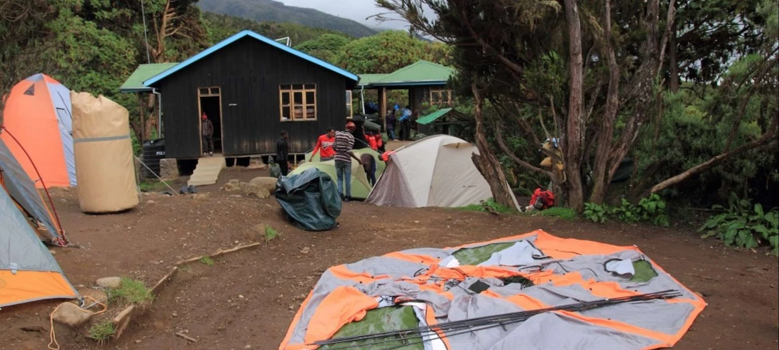 Mweka Camp in the rainforest zone
